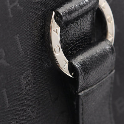 Bvlgari Handbag Logo Mania Black Canvas Leather — view 7