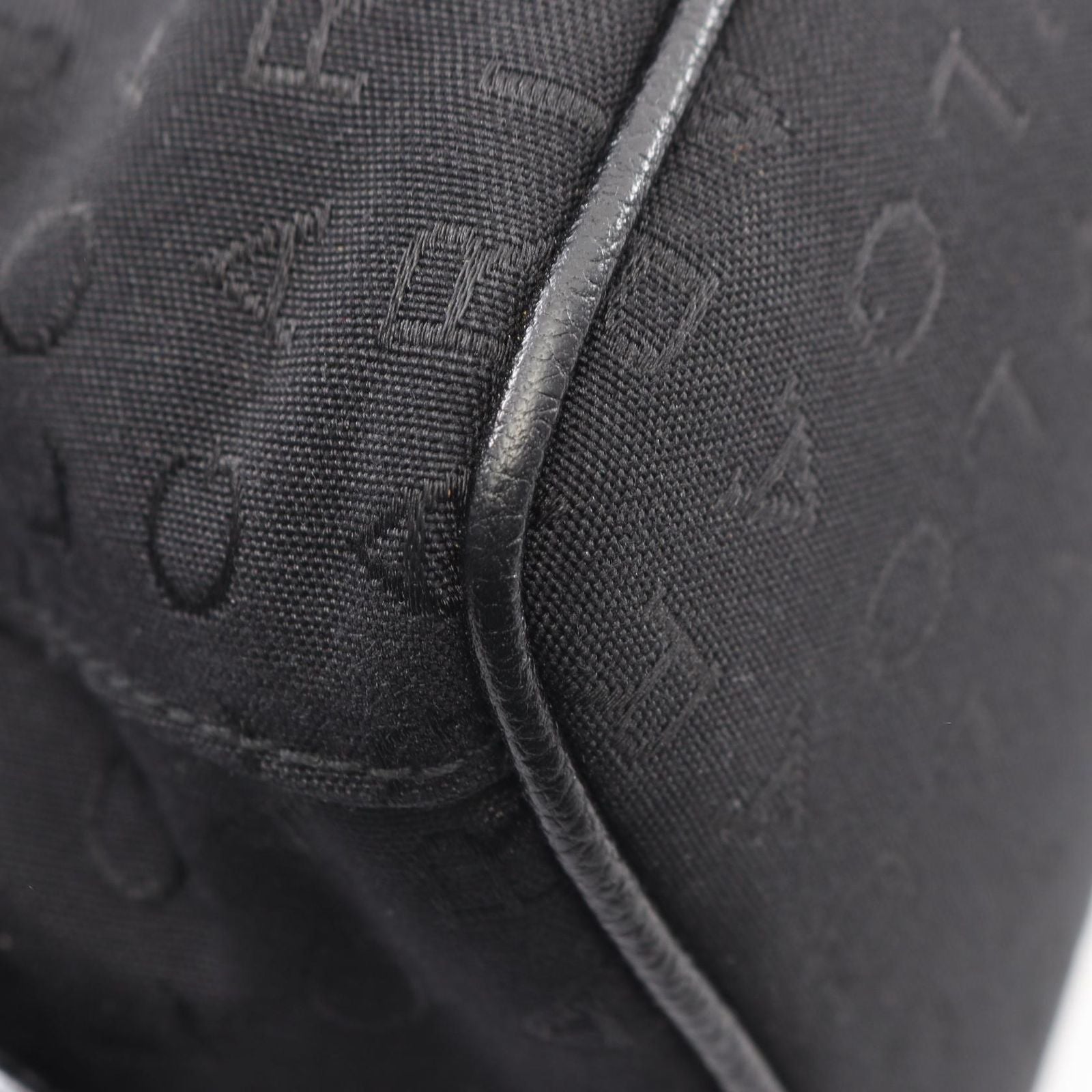 Bvlgari Handbag Logo Mania Black Canvas Leather — view 5