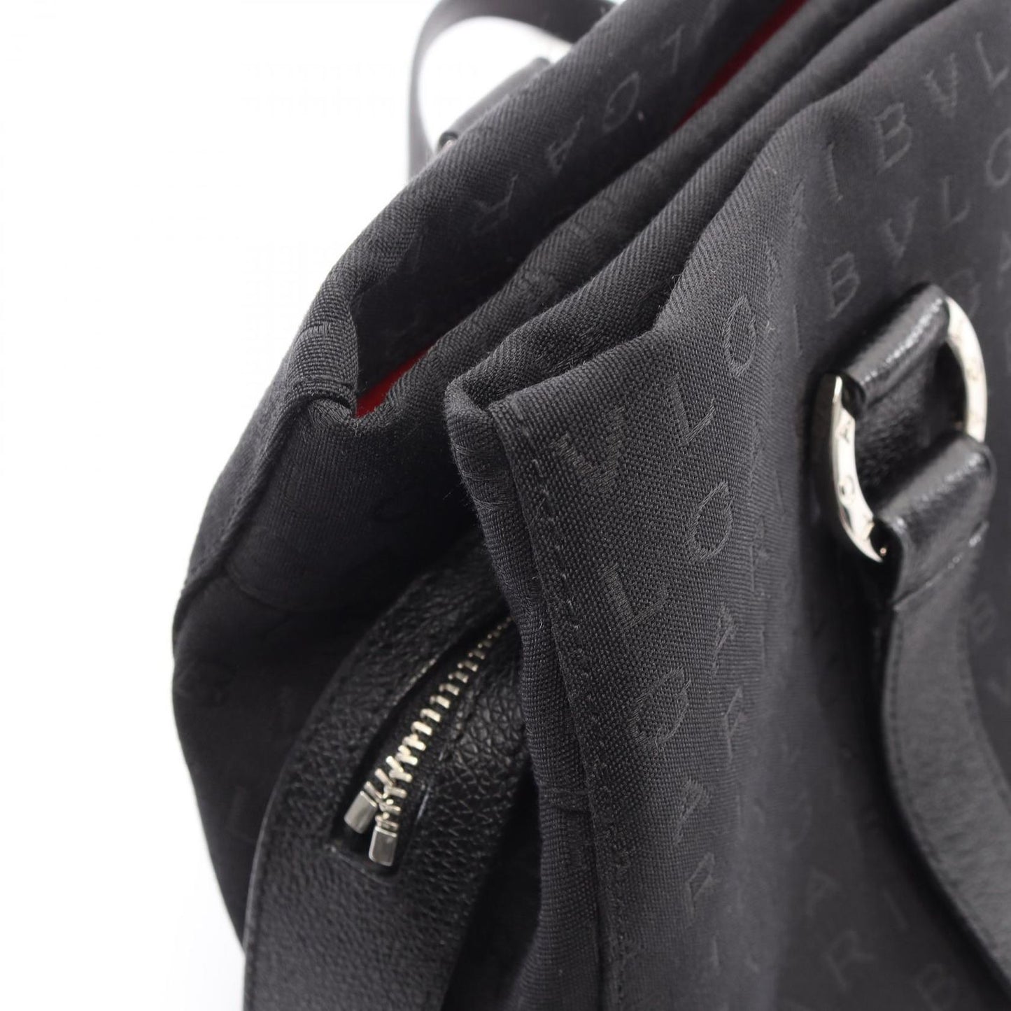 Bvlgari Handbag Logo Mania Black Canvas Leather — view 8