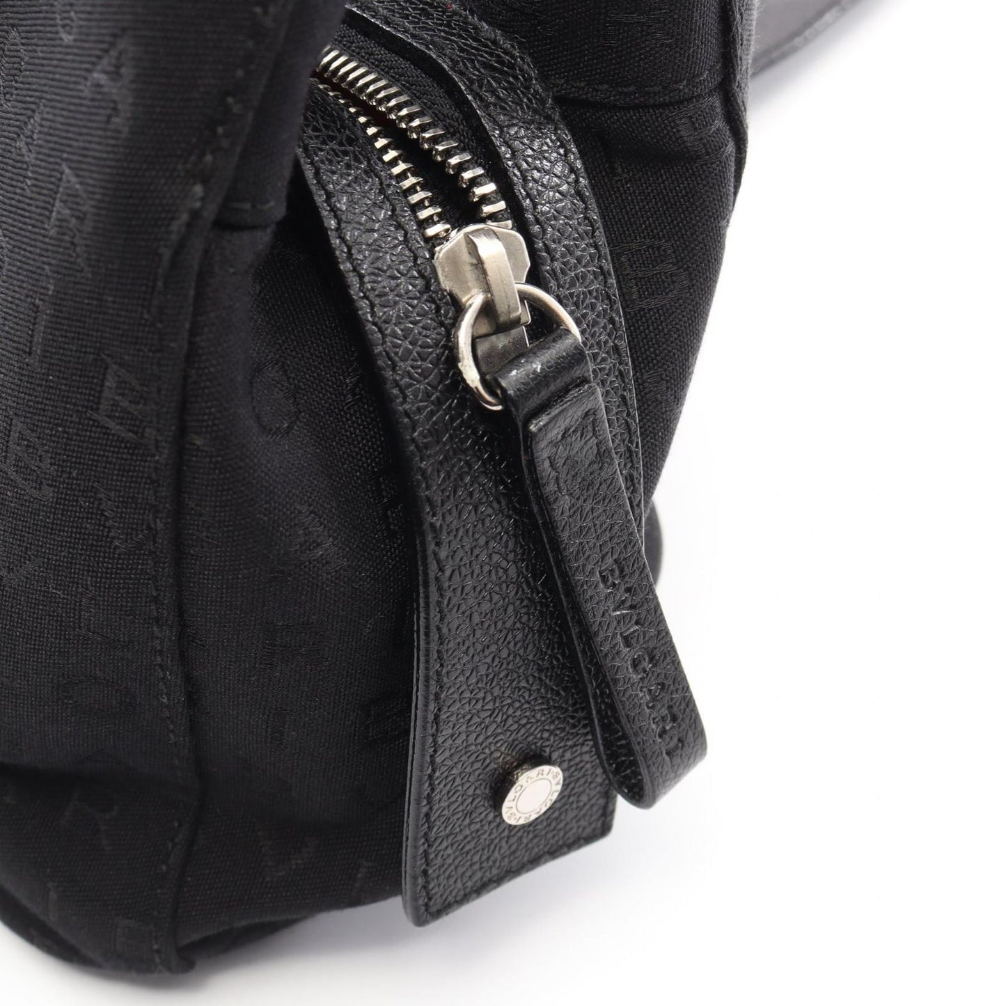 Bvlgari Handbag Logo Mania Black Canvas Leather — view 9