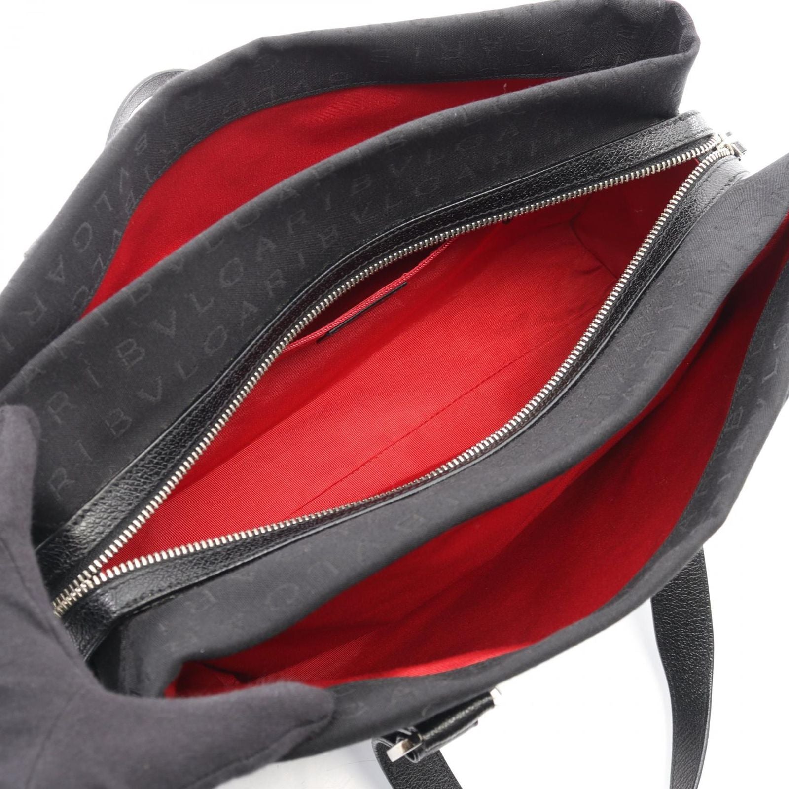Bvlgari Handbag Logo Mania Black Canvas Leather — view 3