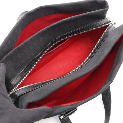 Bvlgari Handbag Logo Mania Black Canvas Leather — view 3