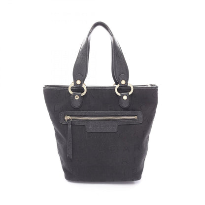 Bvlgari Tote Logo Mania Black Canvas Leather