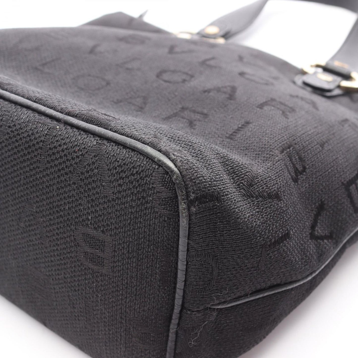 Bvlgari Tote Logo Mania Black Canvas Leather — view 8