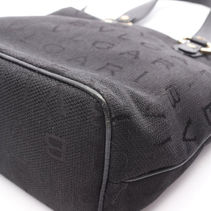 Bvlgari Tote Logo Mania Black Canvas Leather — view 8