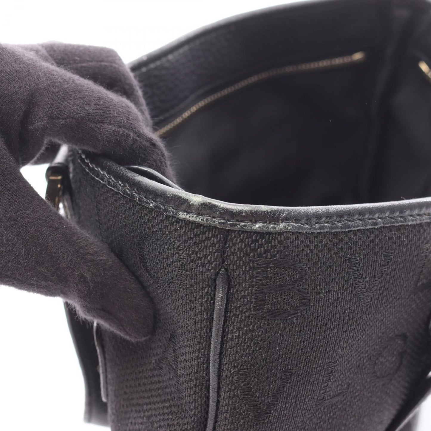 Bvlgari Tote Logo Mania Black Canvas Leather — view 7