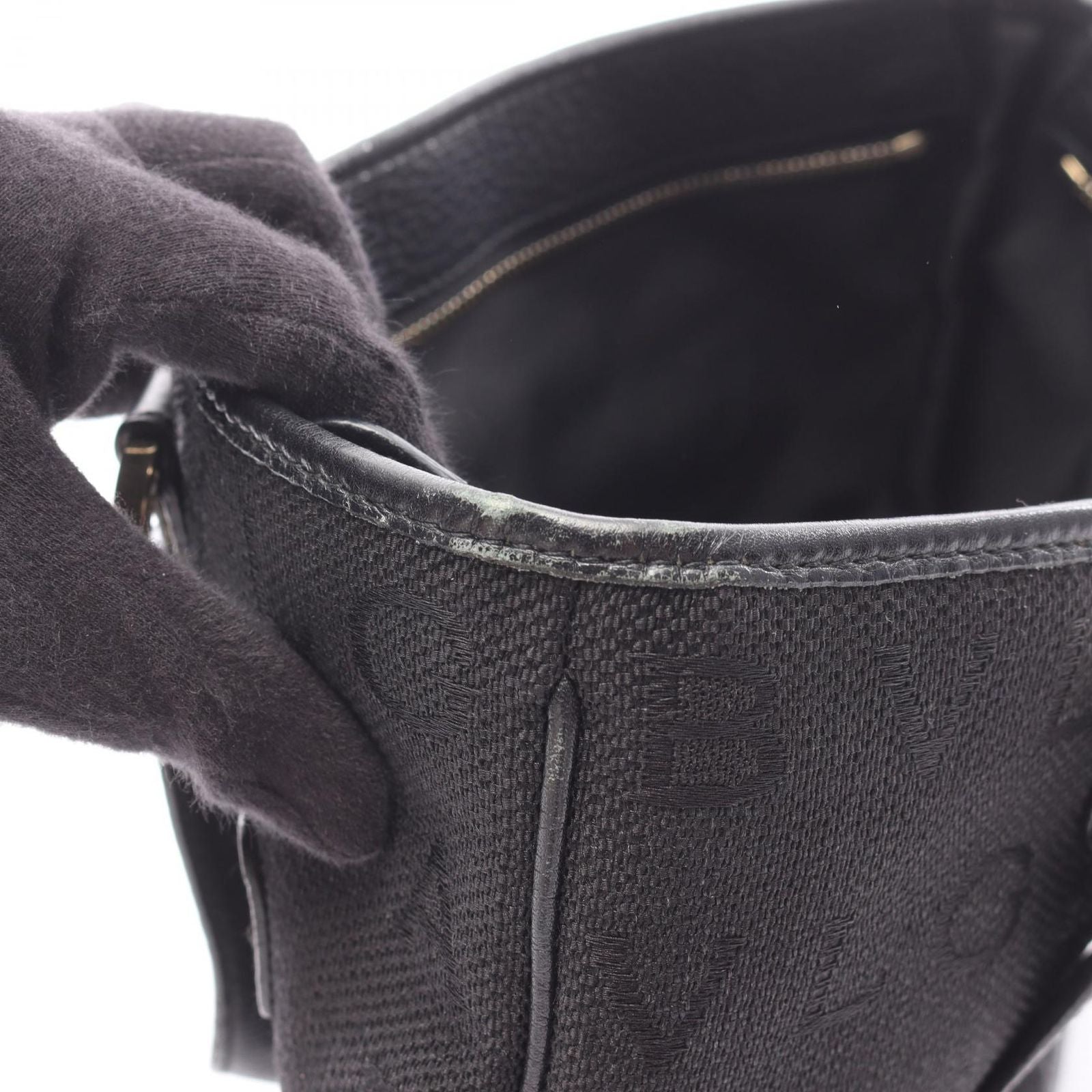 Bvlgari Tote Logo Mania Black Canvas Leather — view 7