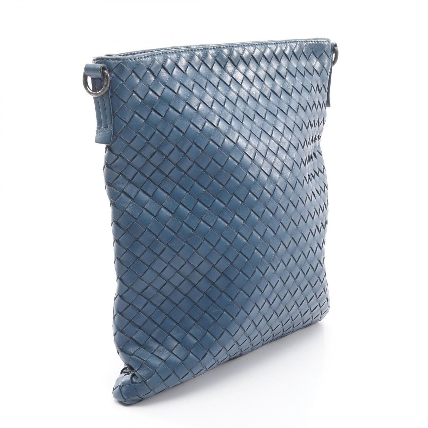 Bottega Veneta Shoulder Bag Intreccia Tosmo Blue Leather — view 2