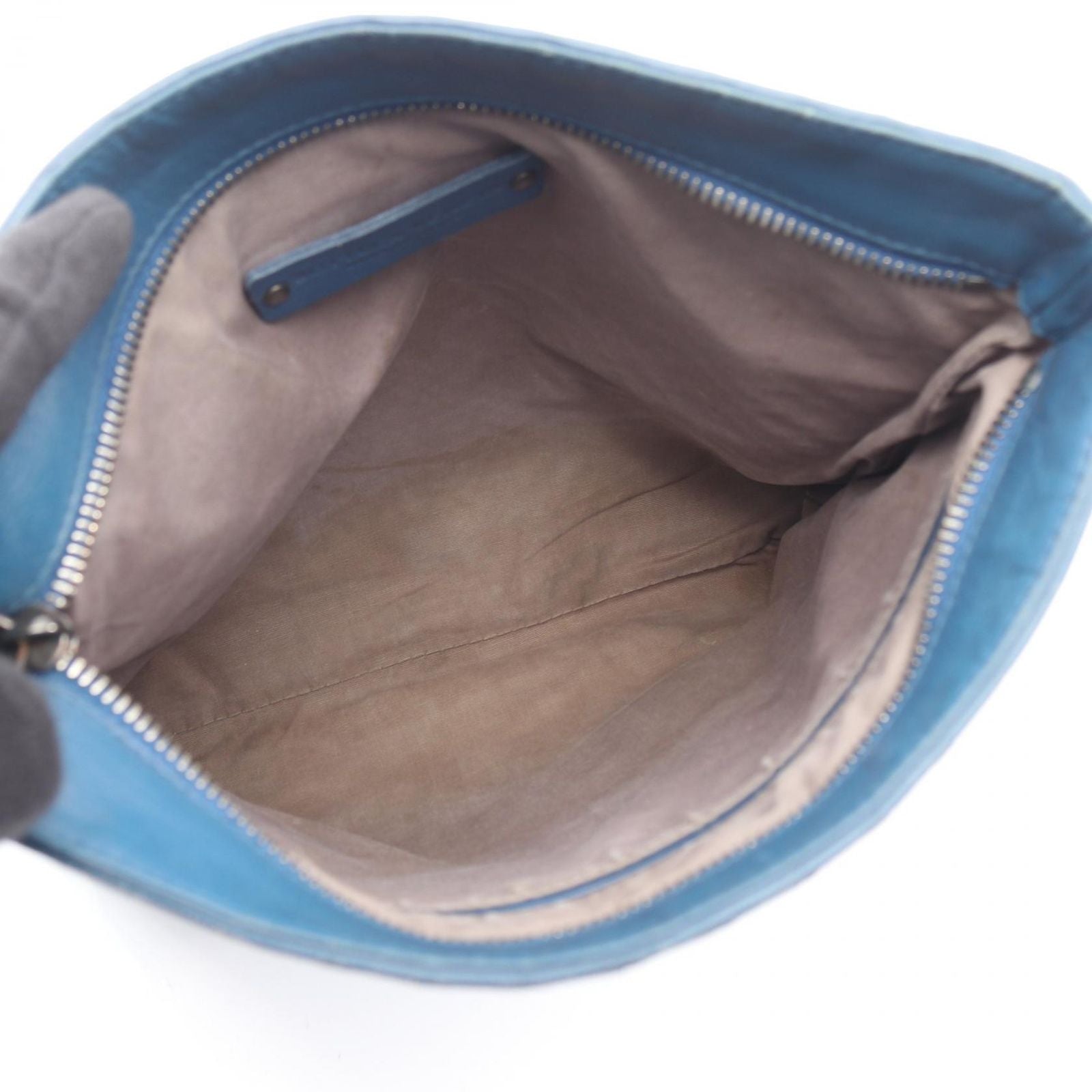 Bottega Veneta Shoulder Bag Intreccia Tosmo Blue Leather — view 3