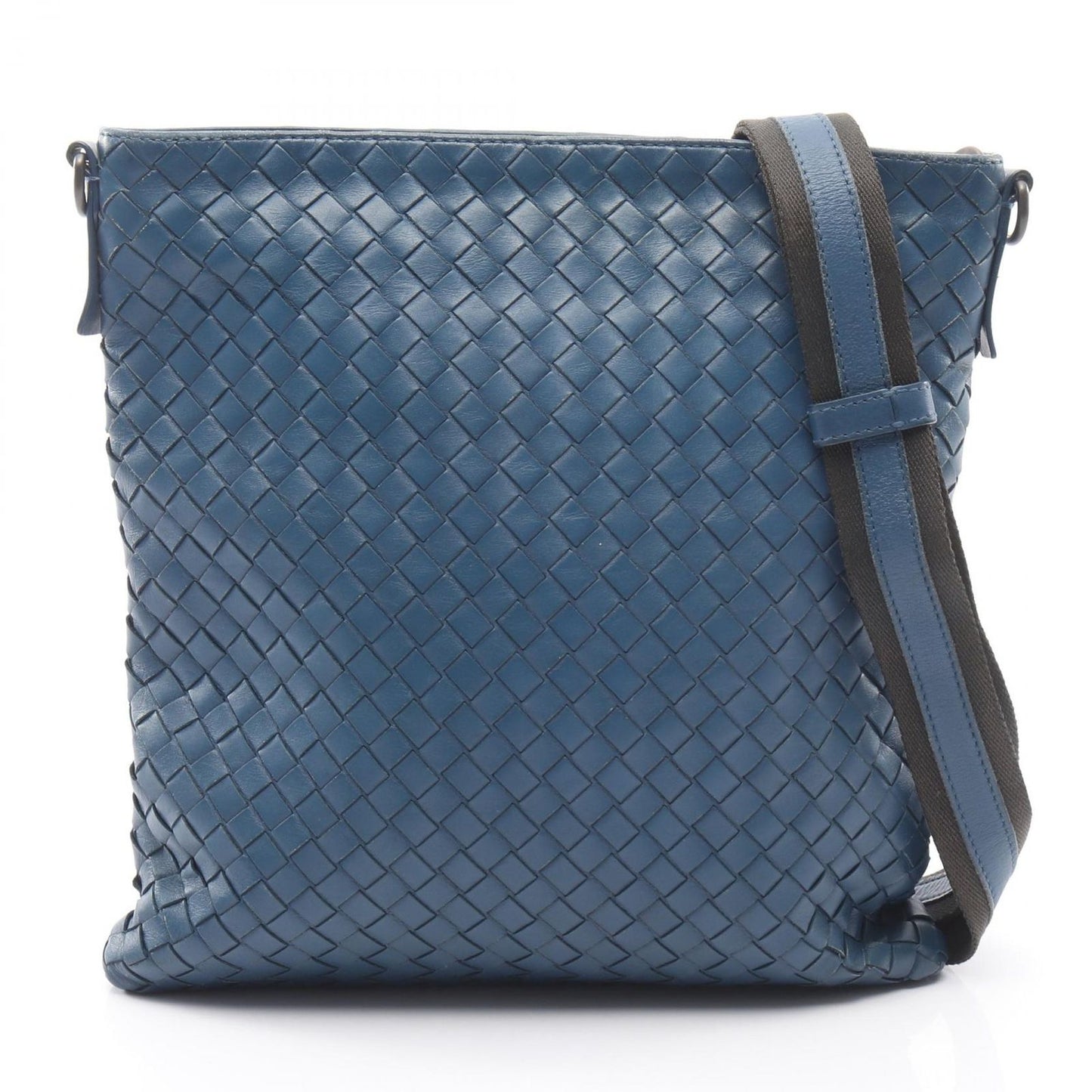Bottega Veneta Shoulder Bag Intreccia Tosmo Blue Leather