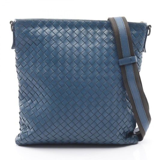 Bottega Veneta Shoulder Bag Intreccia Tosmo Blue Leather