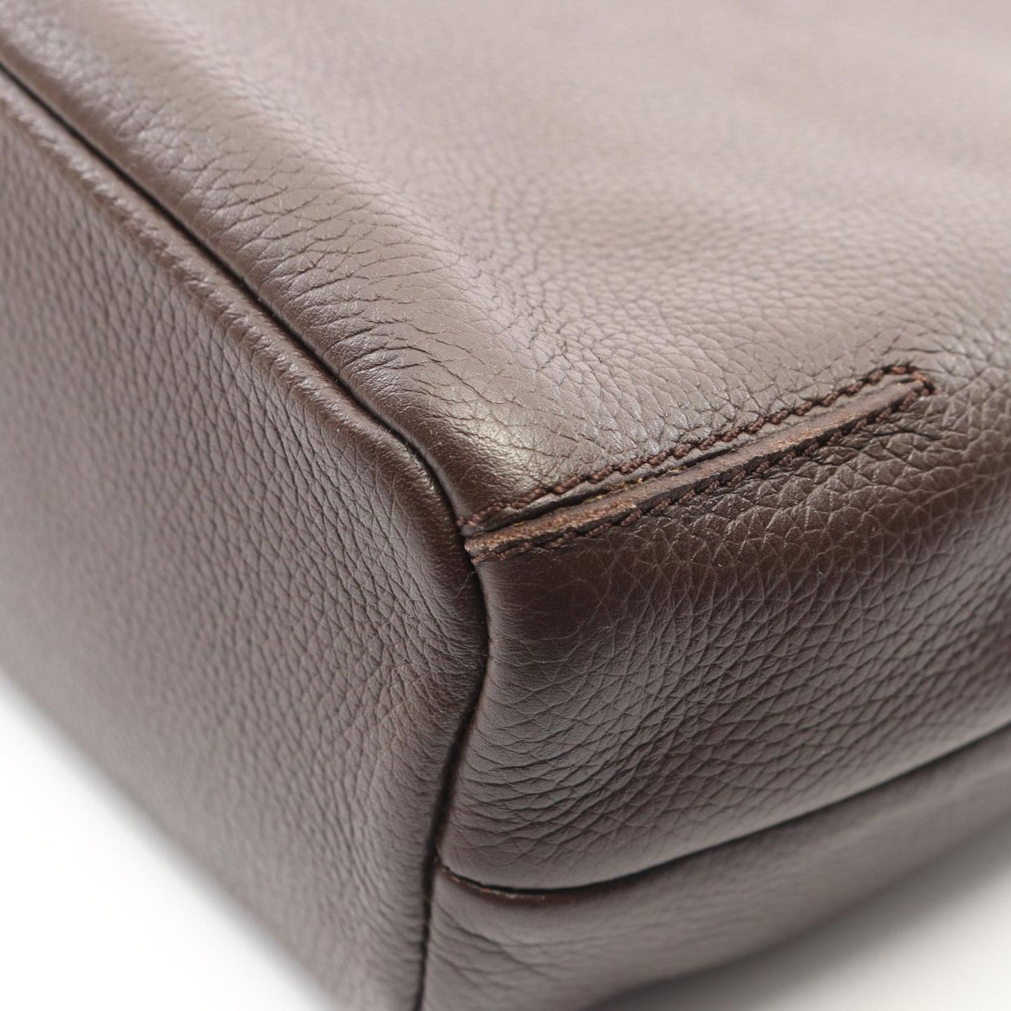 Loewe Shoulder Bag Logo Dark Brown Leather — view 8