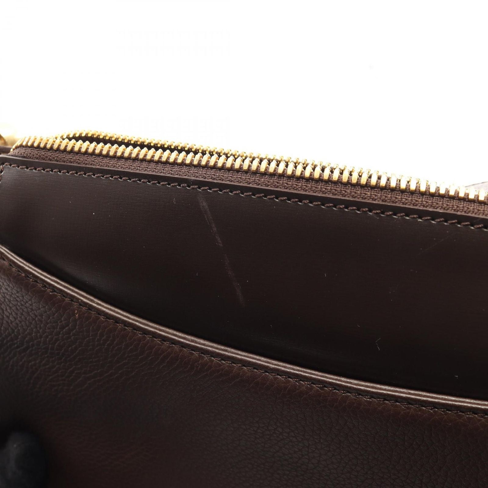 Loewe Shoulder Bag Logo Dark Brown Leather — view 9