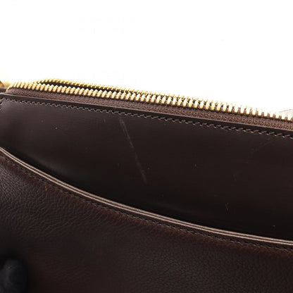 Loewe Shoulder Bag Logo Dark Brown Leather — view 9