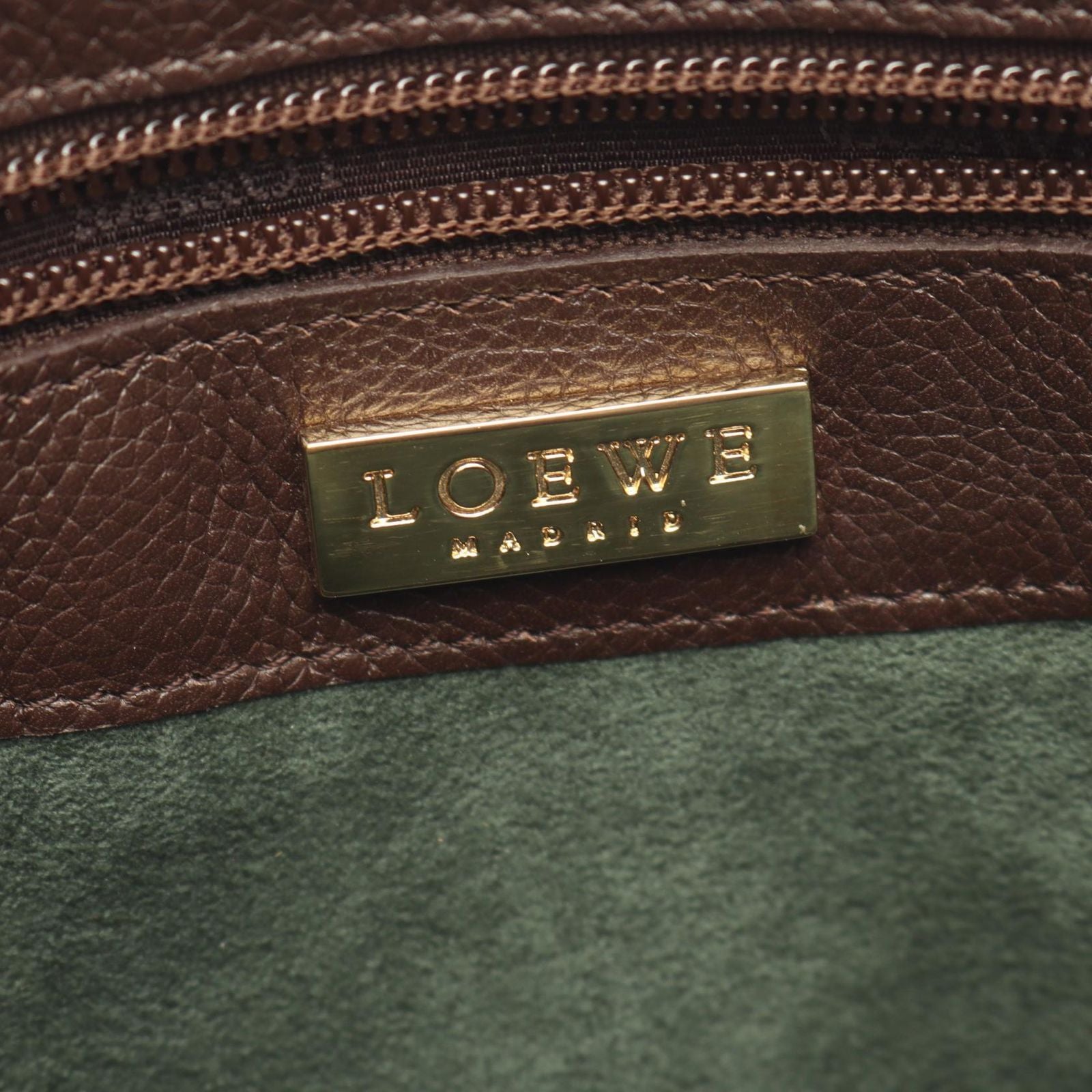 Loewe Shoulder Bag Logo Dark Brown Leather — view 4
