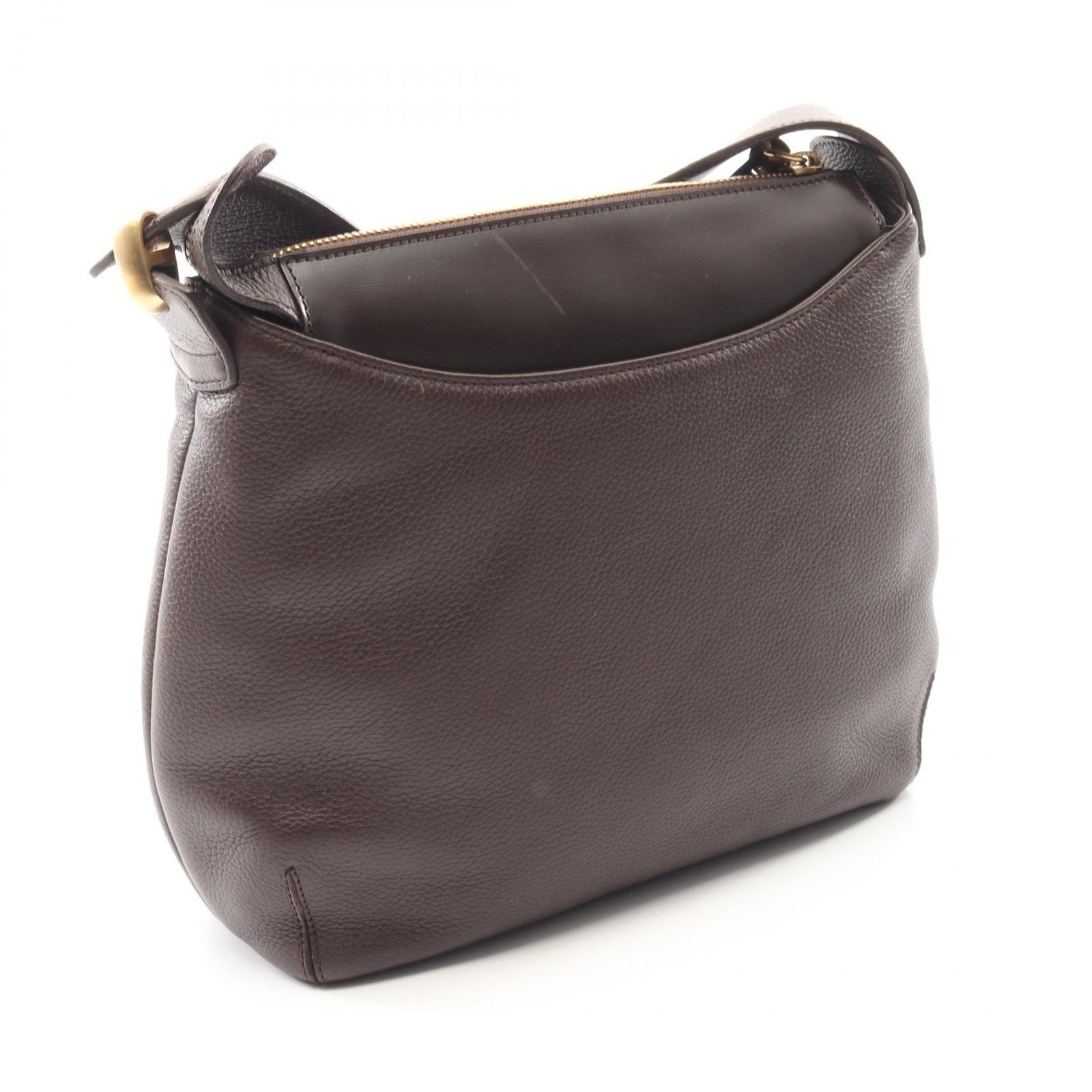 Loewe Shoulder Bag Logo Dark Brown Leather — view 2