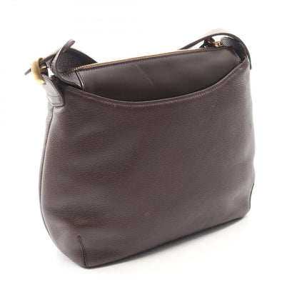 Loewe Shoulder Bag Logo Dark Brown Leather — view 2