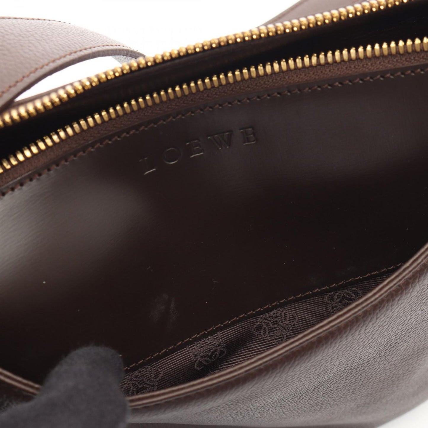 Loewe Shoulder Bag Logo Dark Brown Leather — view 6