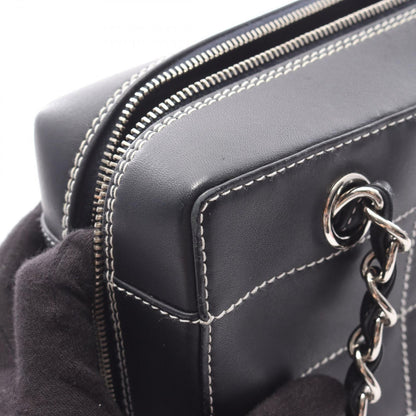 Chanel Shoulder Bag Choco Bar Wild Stitch Navy Leather Chain — view 9