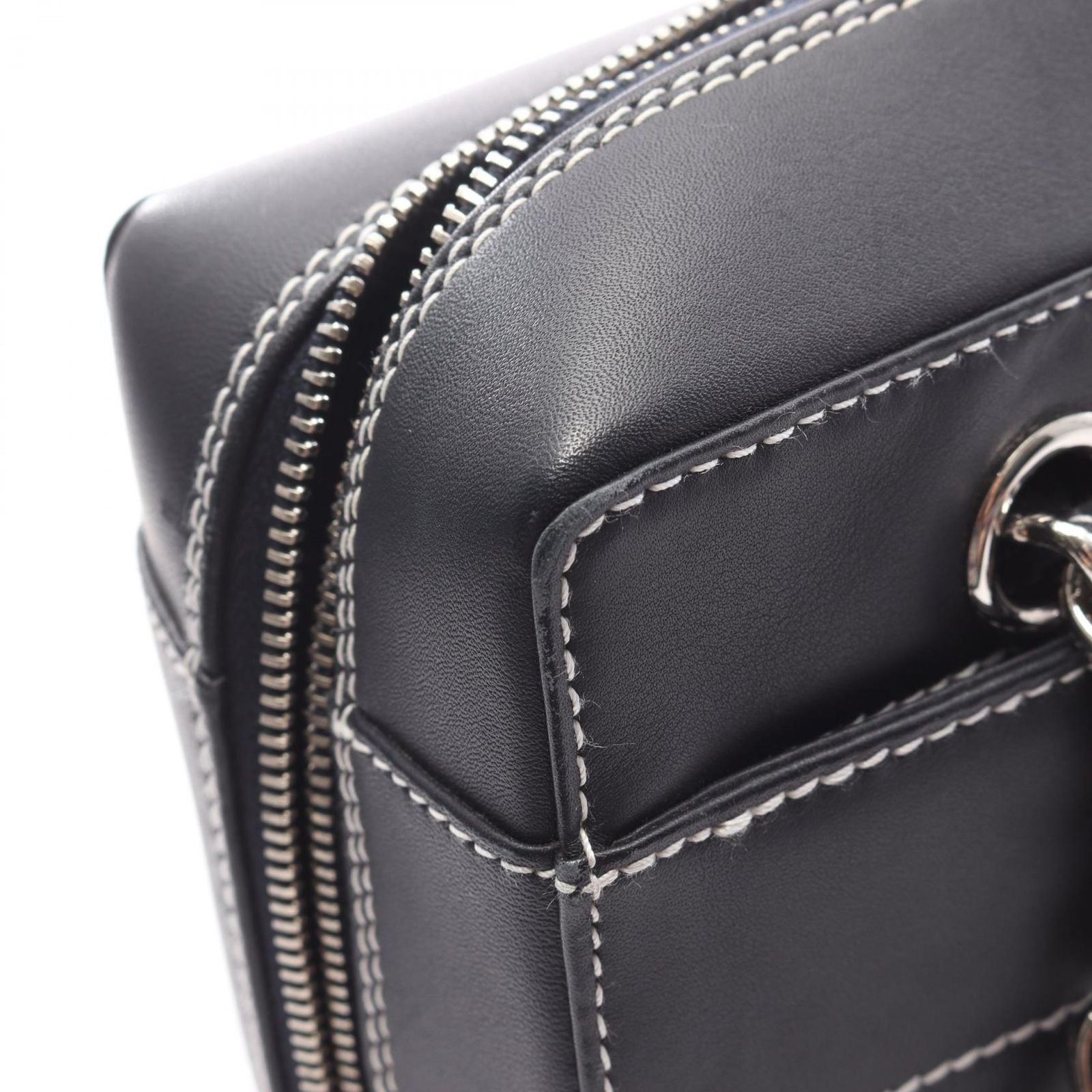 Chanel Shoulder Bag Choco Bar Wild Stitch Navy Leather Chain — view 7