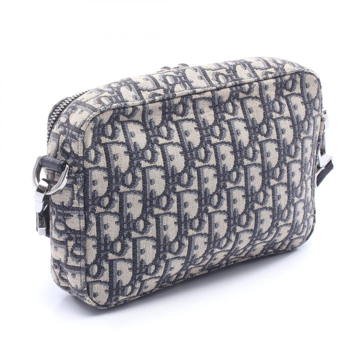 Dior Shoulder Bag Safari Oblique Peacock Beige Black Canvas Leather Messenger — view 2