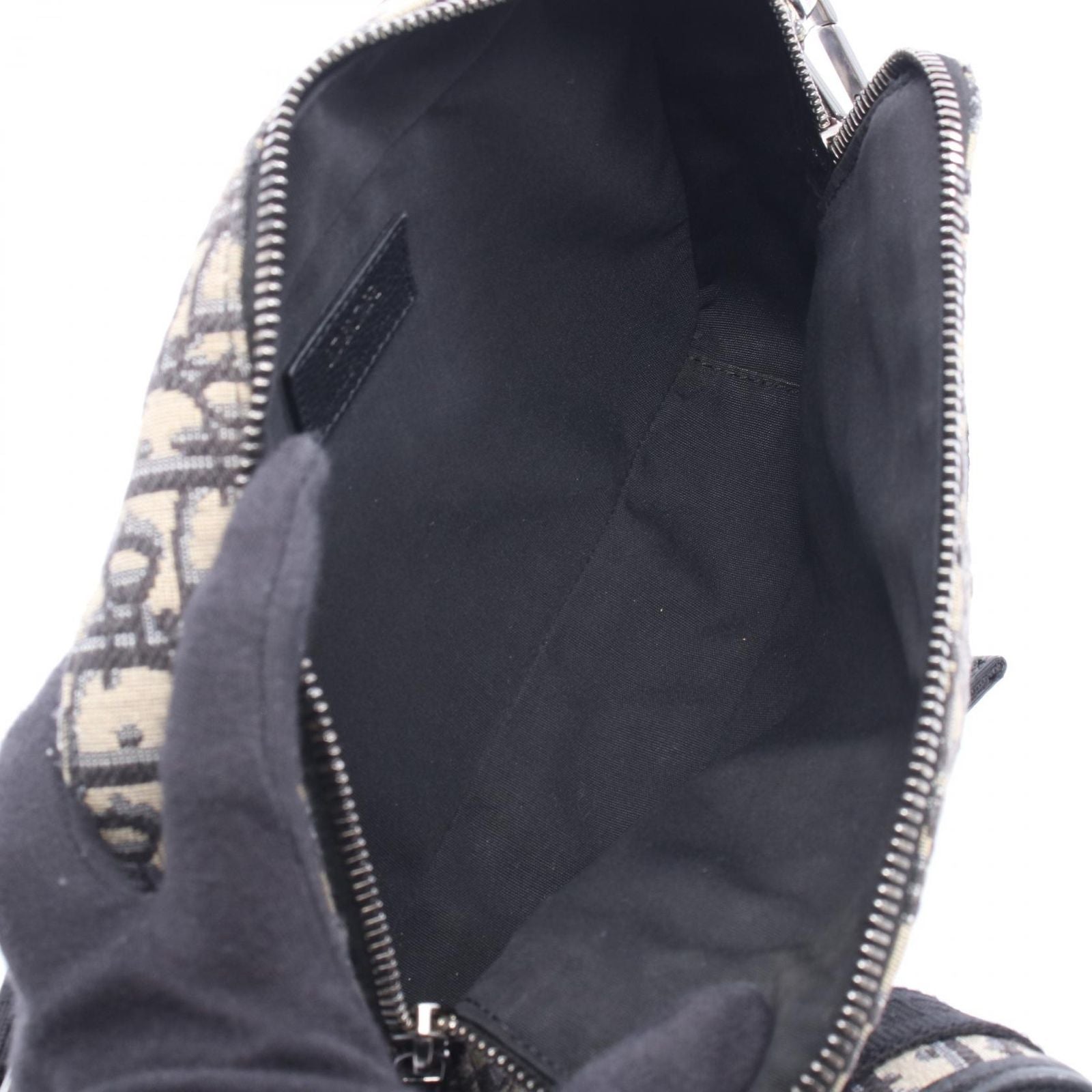 Dior Shoulder Bag Safari Oblique Peacock Beige Black Canvas Leather Messenger — view 3