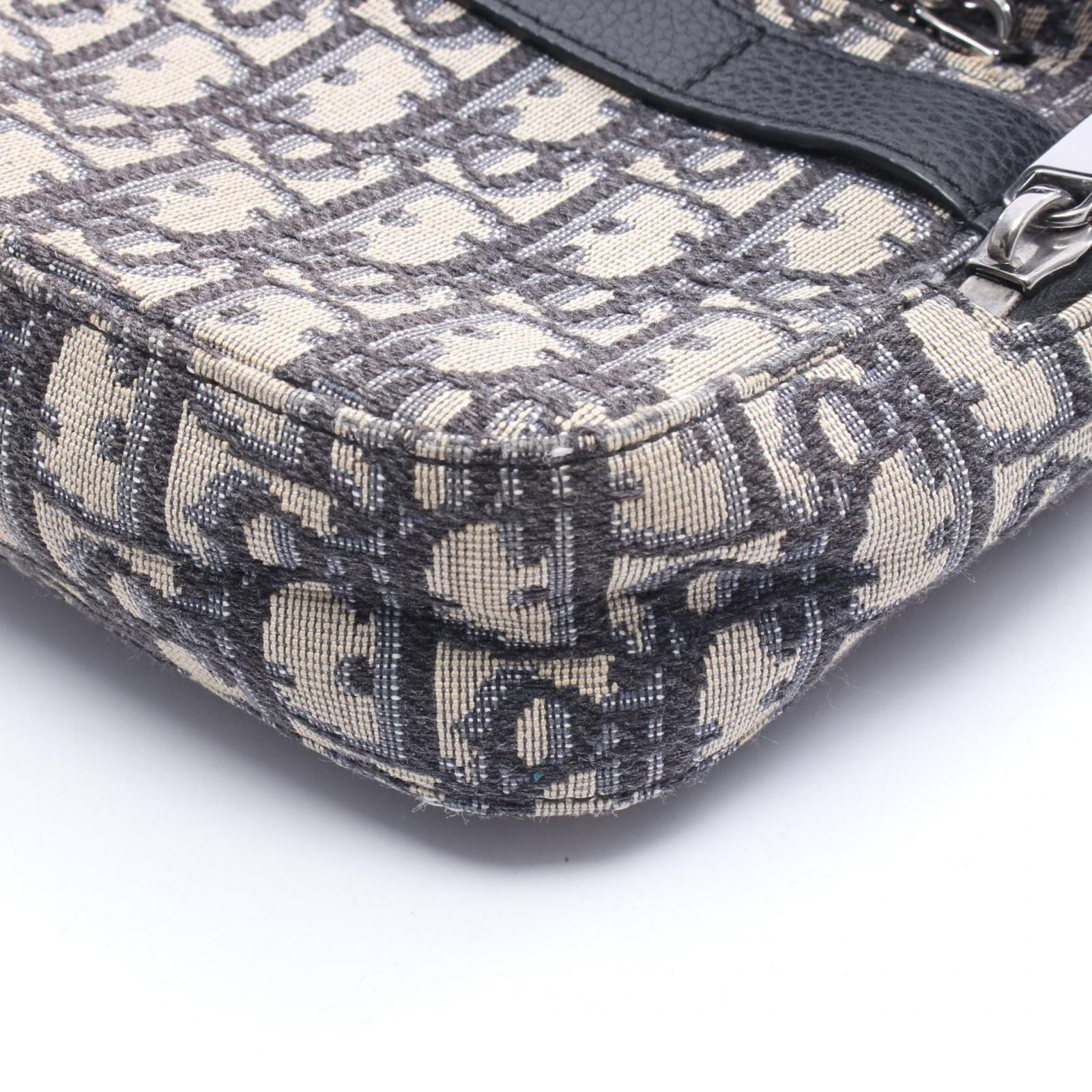 Dior Shoulder Bag Safari Oblique Peacock Beige Black Canvas Leather Messenger — view 7