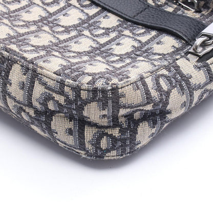 Dior Shoulder Bag Safari Oblique Peacock Beige Black Canvas Leather Messenger — view 7