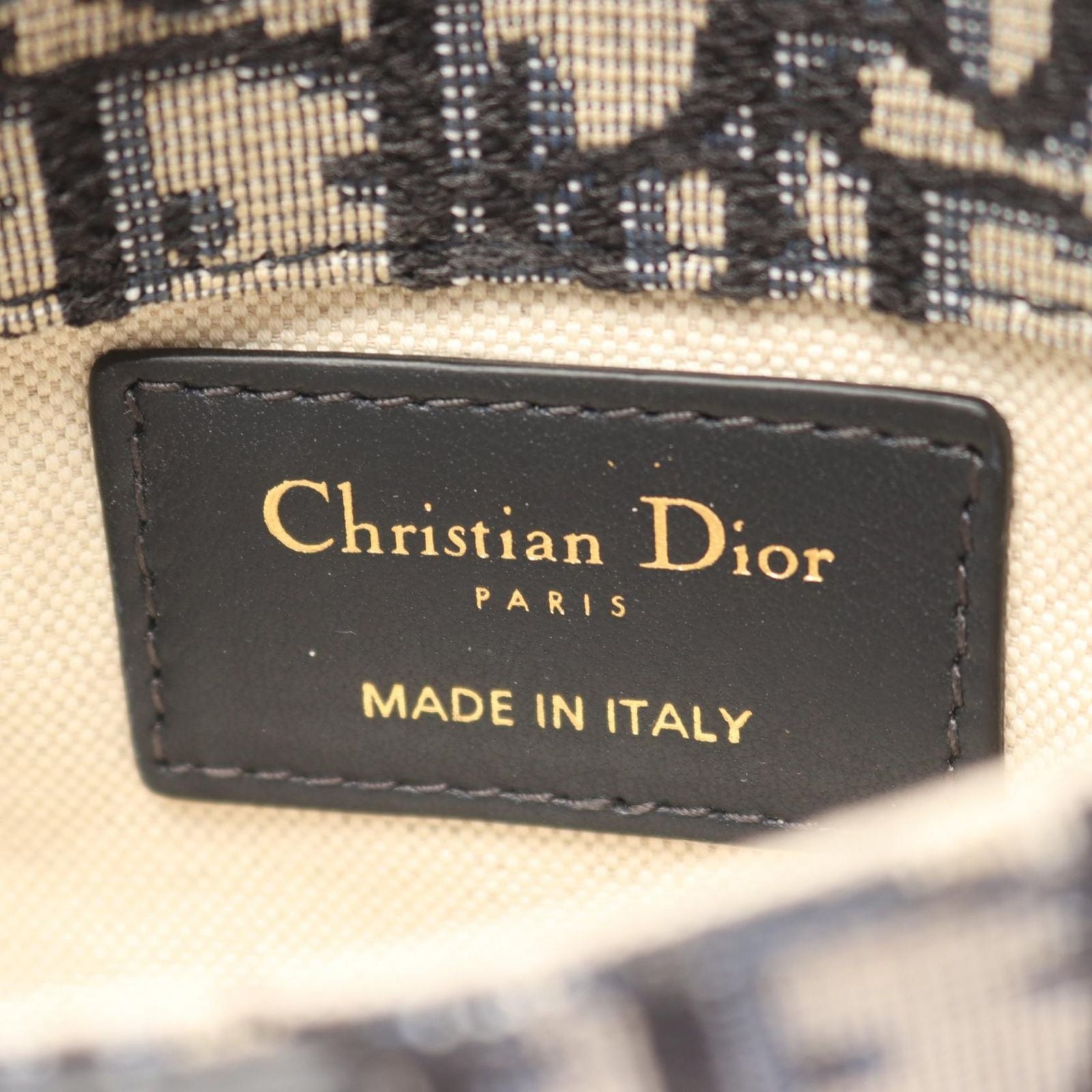 Dior Waist Bag Saddle Oblique Beige Black Navy Canvas Leather — view 4
