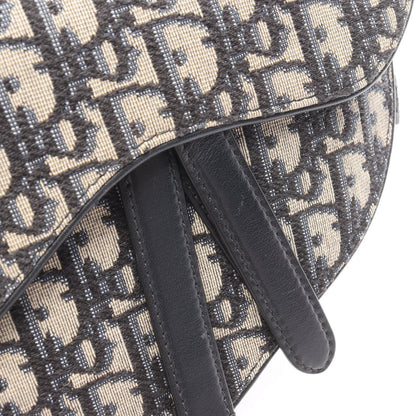 Dior Waist Bag Saddle Oblique Beige Black Navy Canvas Leather — view 6