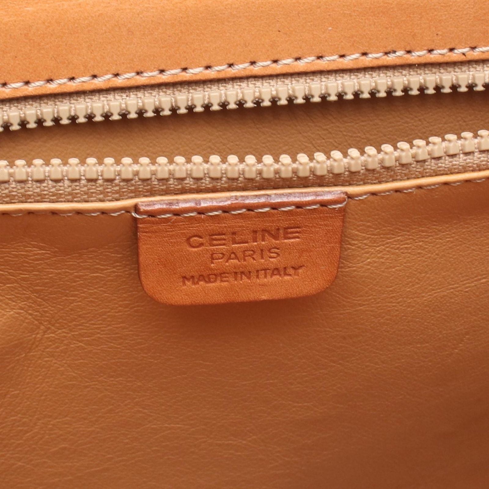 Celine Handbag Macadam Top Handle 2-Way Dark Brown Canvas Leather — view 4
