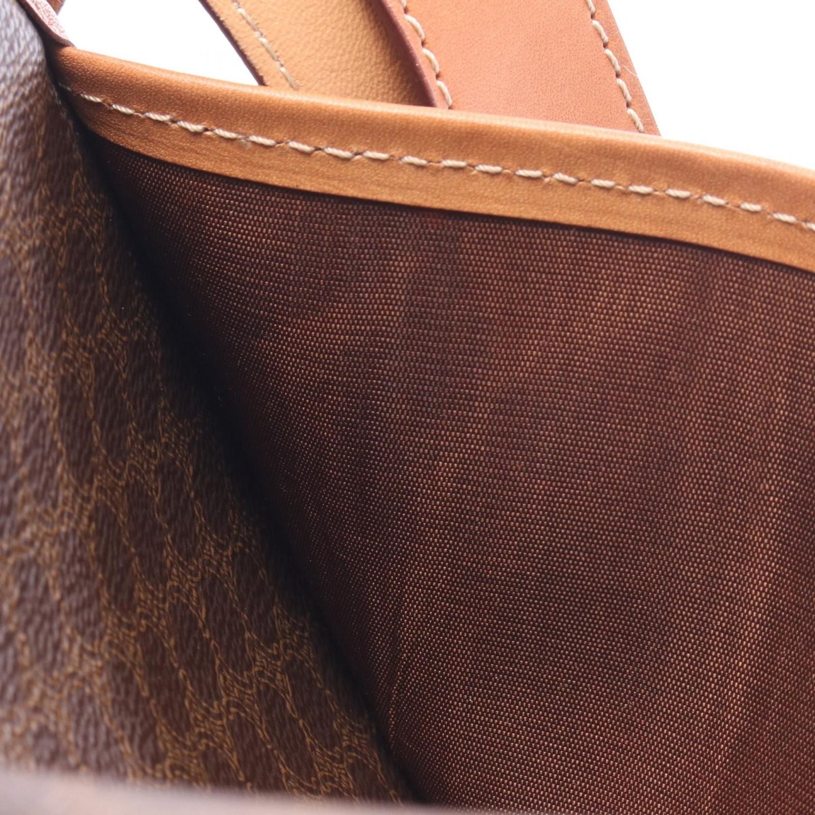 Celine Shoulder Bag Macadam Star Brown Canvas Leather — view 8