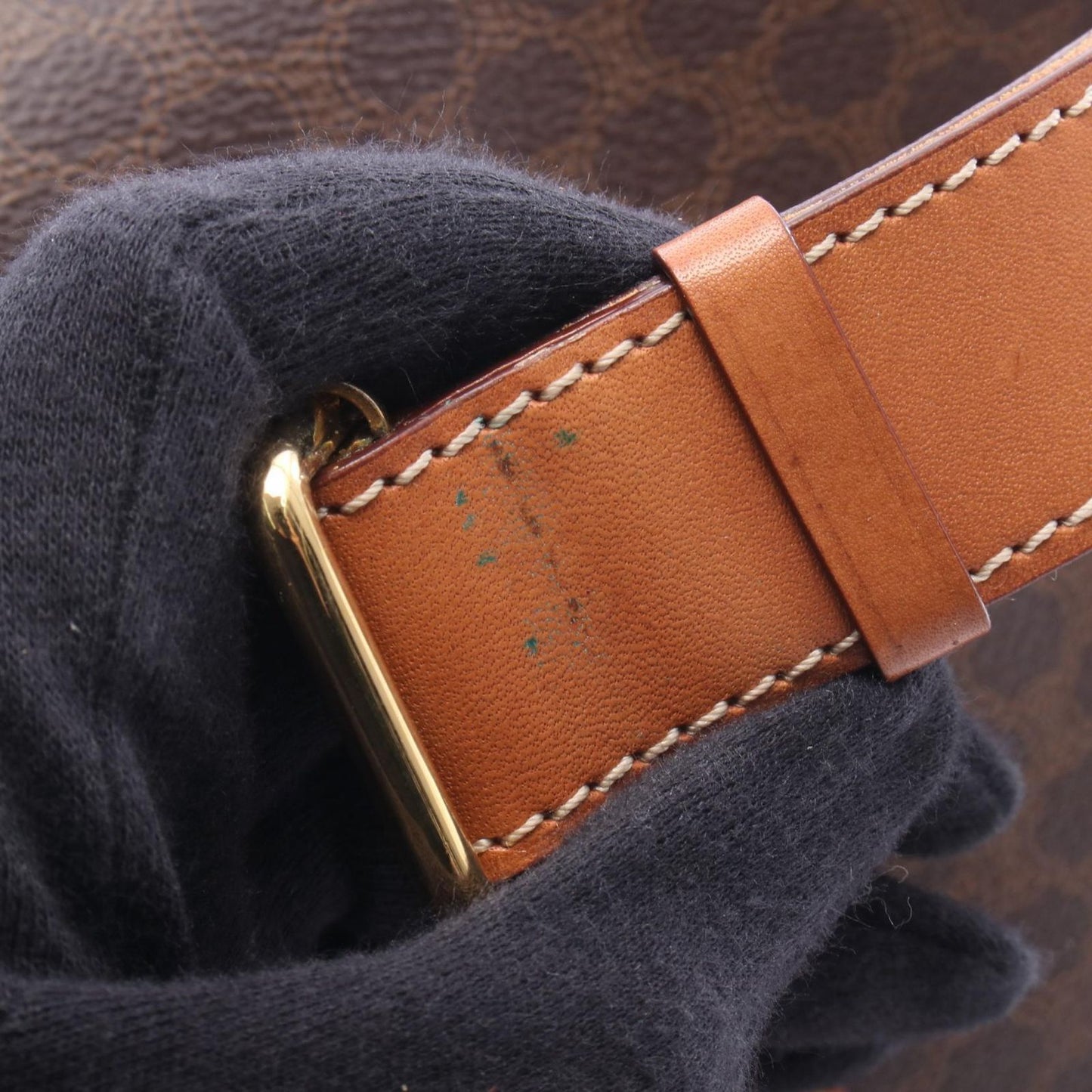 Celine Shoulder Bag Macadam Star Brown Canvas Leather — view 7