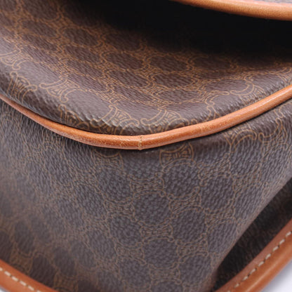 Celine Shoulder Bag Macadam Star Brown Canvas Leather — view 6