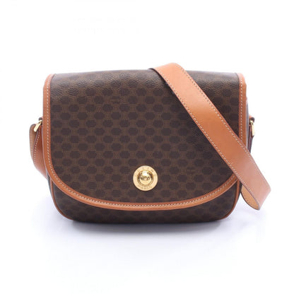 Celine Shoulder Bag Macadam Star Brown Canvas Leather
