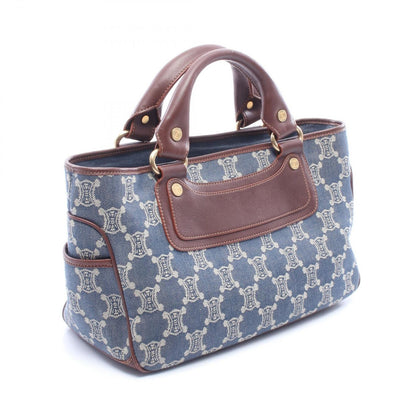 Celine Handbag Boogie Bag Macadam Blue Brown Denim Leather — view 2