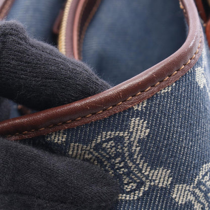 Celine Handbag Boogie Bag Macadam Blue Brown Denim Leather — view 7
