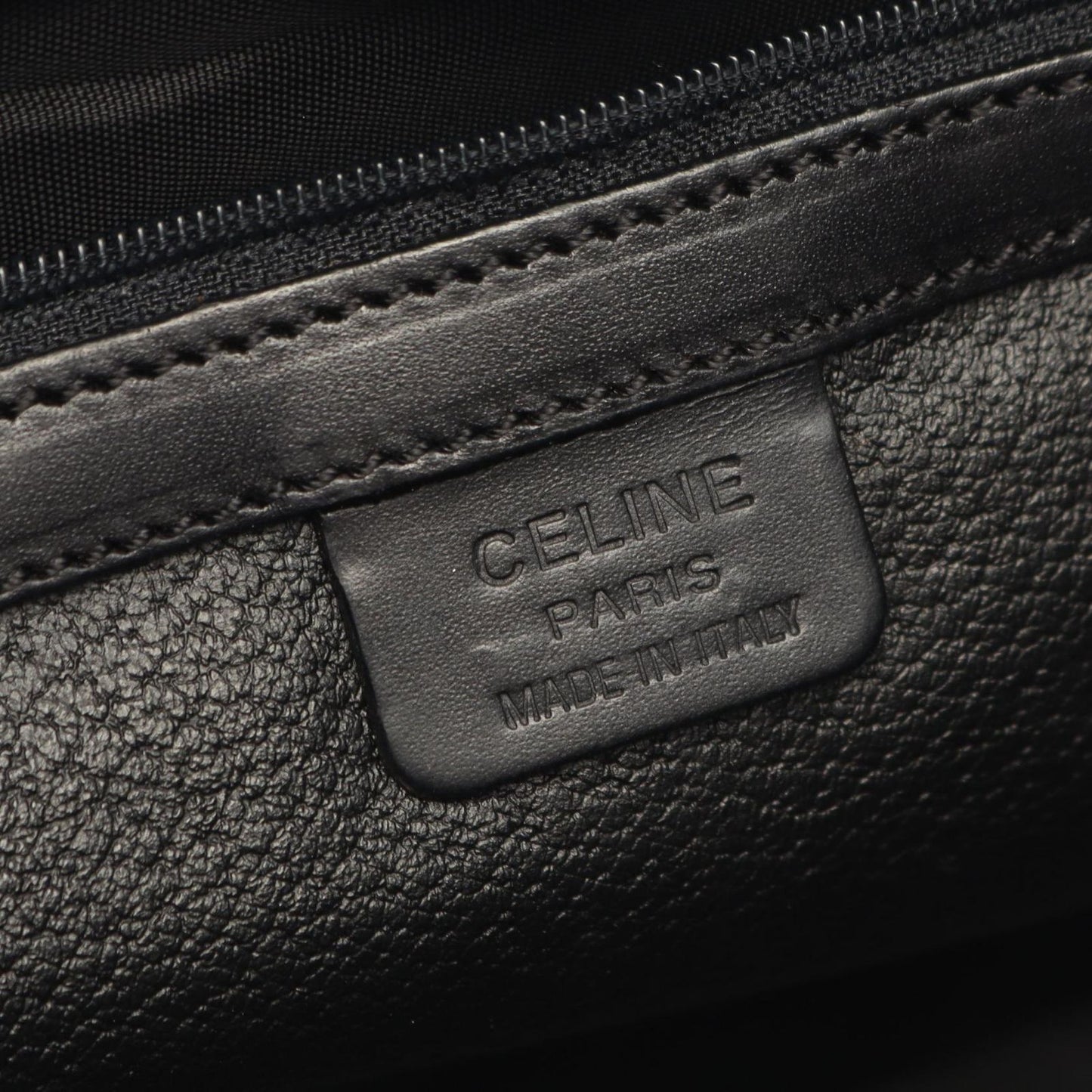Celine Handbag Macadam Circle Handle Brown Black Canvas Leather Bag — view 4