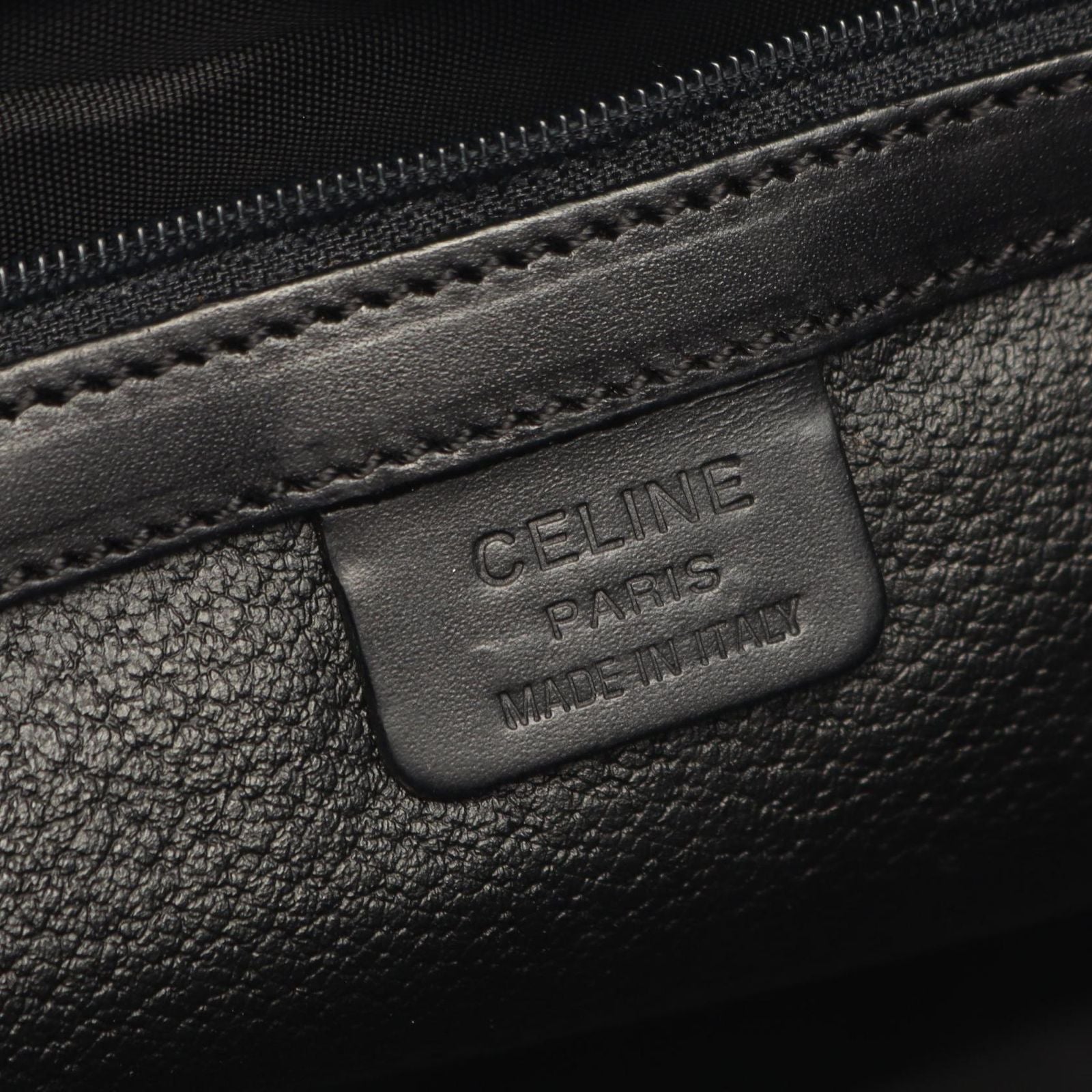 Celine Handbag Macadam Circle Handle Brown Black Canvas Leather Bag — view 4