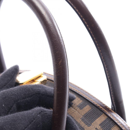 Fendi Handbag Zucca 2-Way Dark Brown Black Canvas Leather — view 6