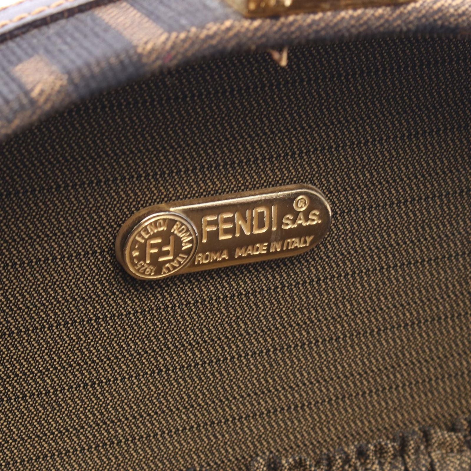Fendi Handbag Zucca 2-Way Dark Brown Black Canvas Leather — view 4