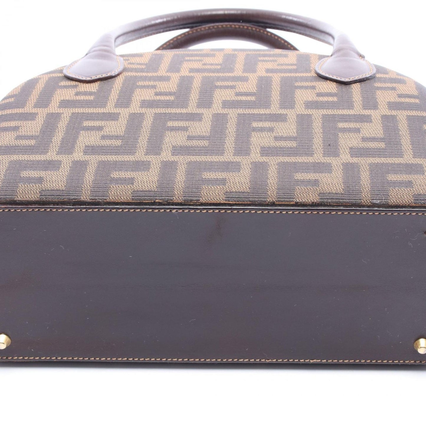 Fendi Handbag Zucca 2-Way Dark Brown Black Canvas Leather — view 8