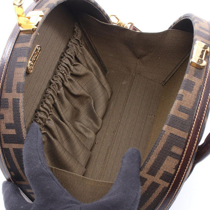 Fendi Handbag Zucca 2-Way Dark Brown Black Canvas Leather — view 3