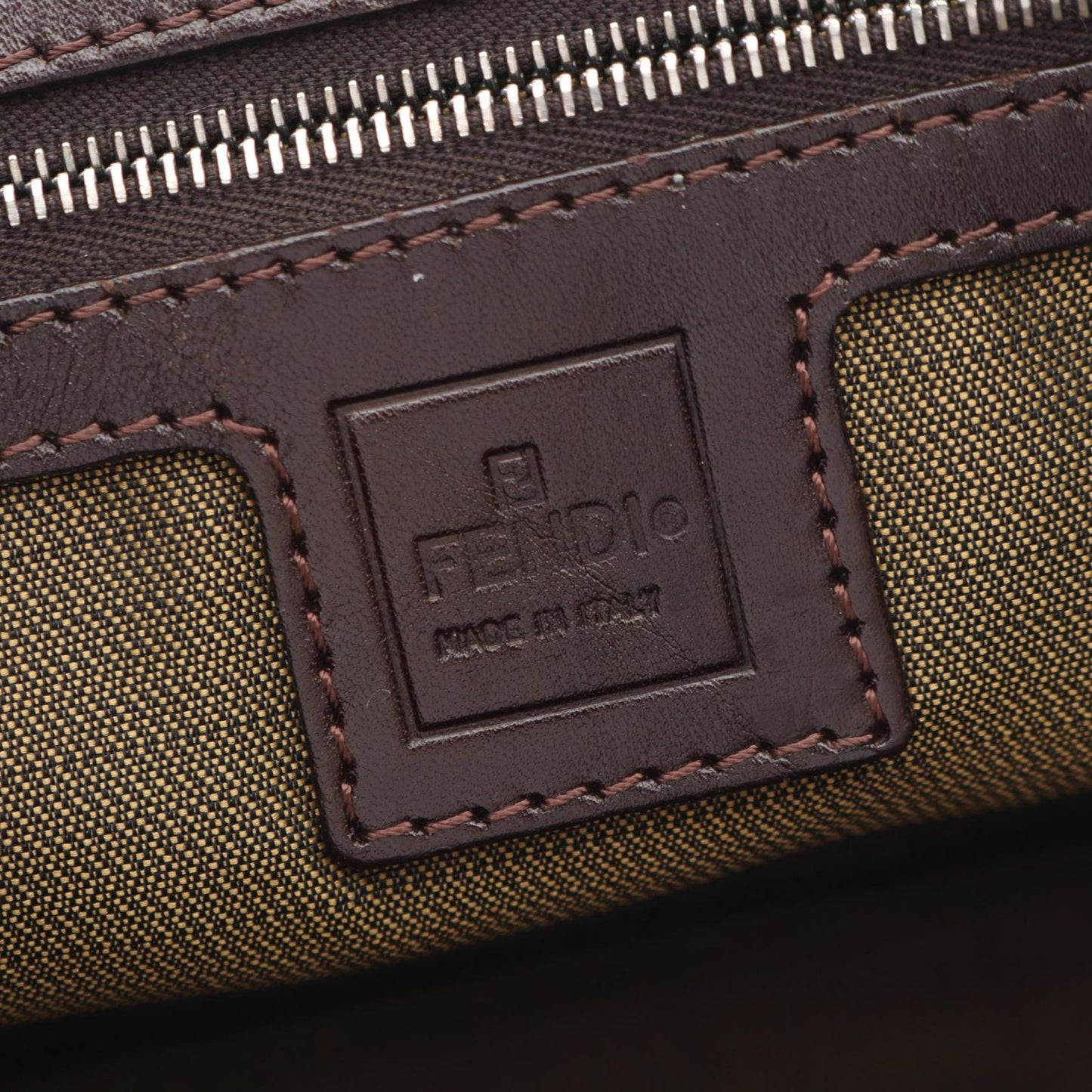 Fendi Tote Zucca Brown Canvas Leather Handbag — view 4