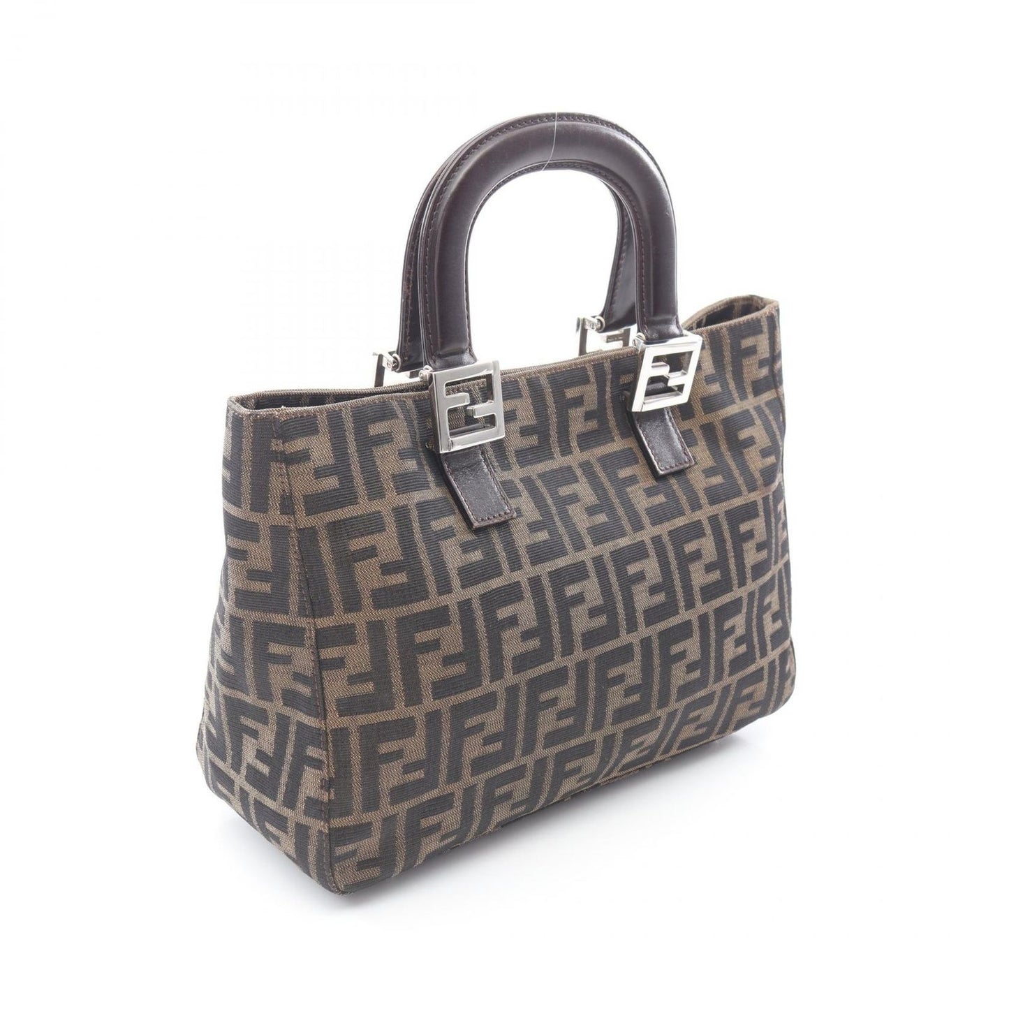 Fendi Tote Zucca Brown Canvas Leather Handbag — view 2