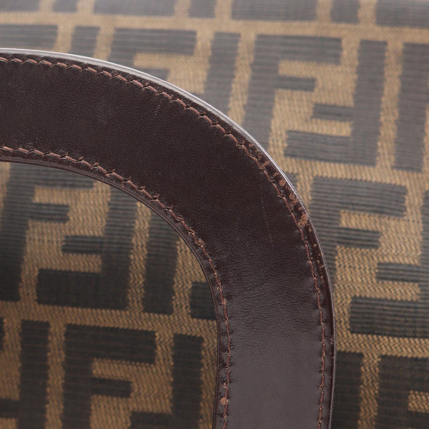 Fendi Tote Zucca Brown Canvas Leather Handbag — view 5