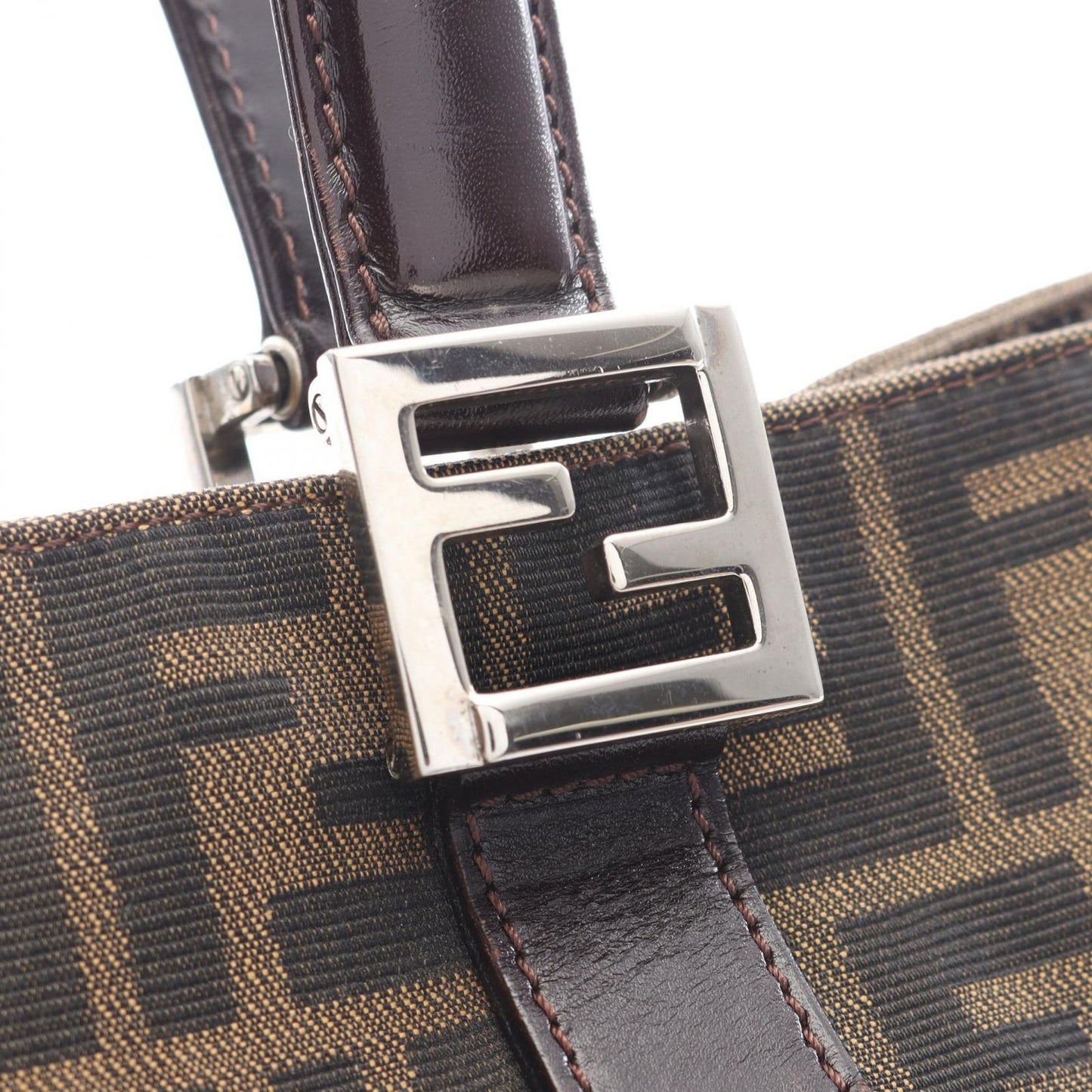 Fendi Tote Zucca Brown Canvas Leather Handbag — view 8