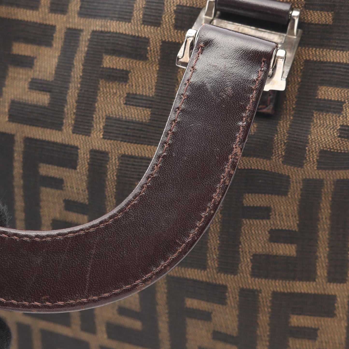 Fendi Tote Zucca Brown Canvas Leather Handbag — view 6
