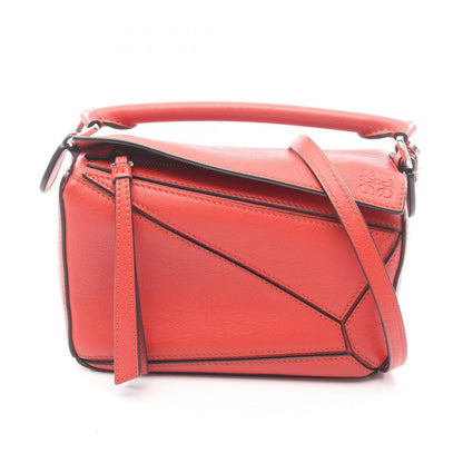 Loewe Handbag Puzzle Bag Mini 2-Way Red Leather