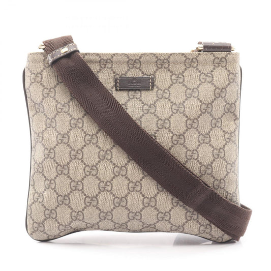 Gucci Shoulder Bag GG Supreme Beige Canvas Leather